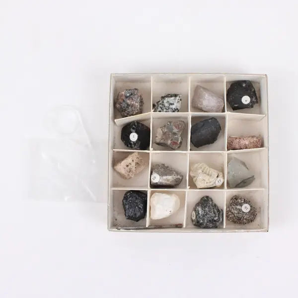 D.J. Minerals 16 Specimen Rock Kit With Study Guide Storage Case