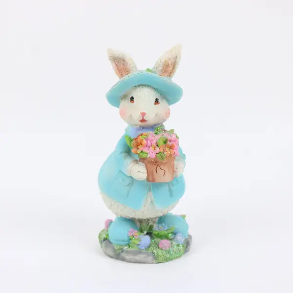 Bunny Gardens Limited Edition Turquoise Easter Bunny Figurine 8 Inch