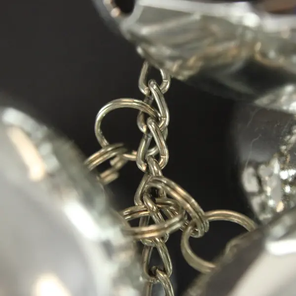 Silver Metallic Jingle Bell Wreath Cluster Christmas Decor 15in