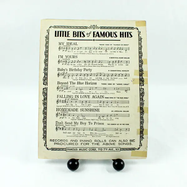 Out of Nowhere Sheet Music 1931 John Green Edward Heyman Fox Trot Key G