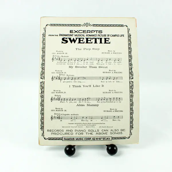 1929 Sweetie Movie Sheet Music My Sweeter Than Sweet Helen Kane