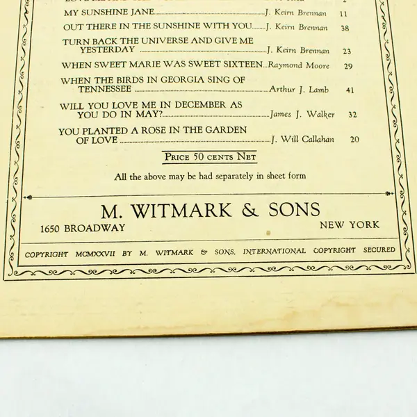 Ernest R. Ball A Collection of Beautiful Ballads Sheet Music Songbook