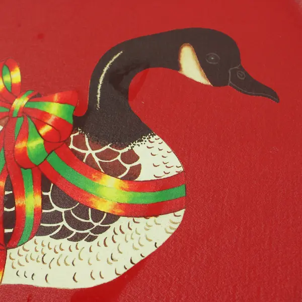 Wang's 1988 Canada Goose Christmas Tin Tray 12 Inch Holiday Decor