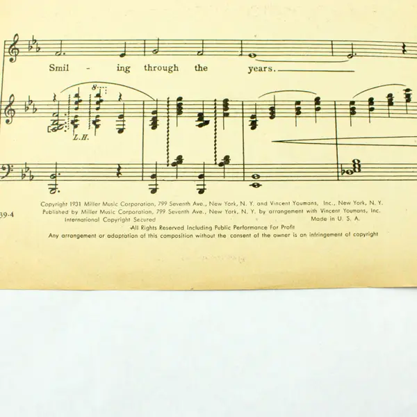 Vintage Through the Years Sheet Music Edward B. Hyman Vincent Youmans