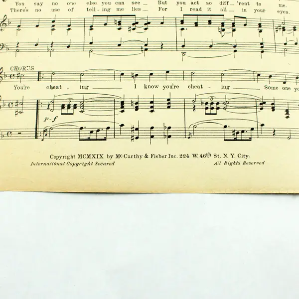 Cheating Sheet Music Howard Rogers Fred Fisher Sam Ehrlich McCarthy