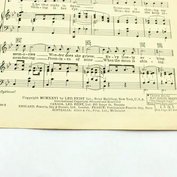In A Little Spanish Town Sheet Music Mabel Wayne Lewis & Young Feist