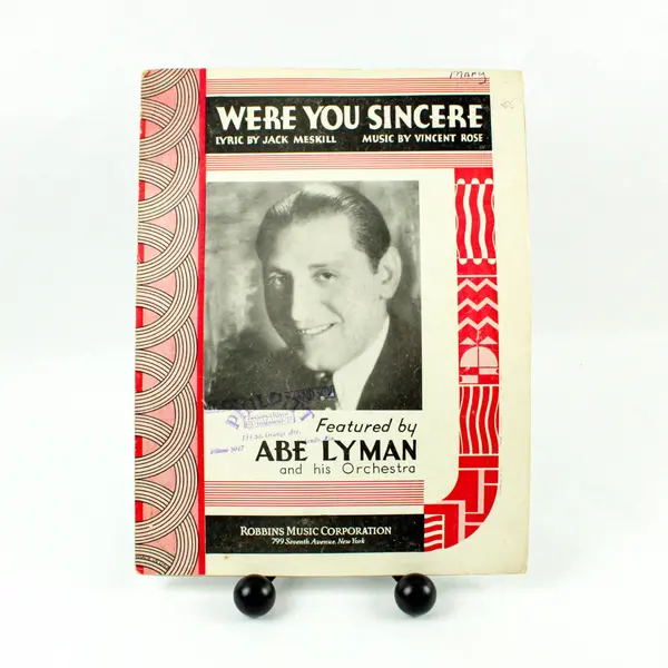 Vintage 1931 Were You Sincere Sheet Music Abe Lyman Orchestra