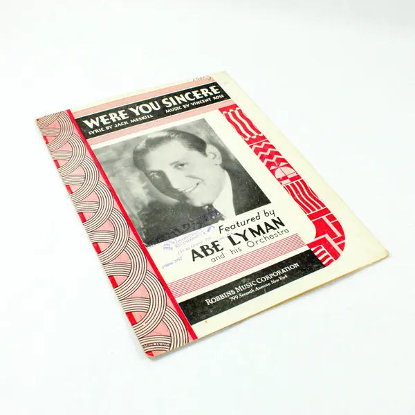 Vintage 1931 Were You Sincere Sheet Music Abe Lyman Orchestra