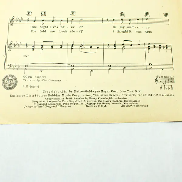 Vintage 1931 Were You Sincere Sheet Music Abe Lyman Orchestra