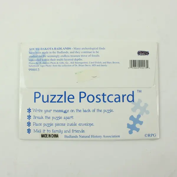 RPG South Dakota Badlands Sabertooth Tiger Puzzle Postcard #990013