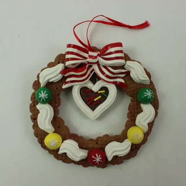 Pair of Gingerbread Cookie Christmas Tree Hanging Ornaments, Holiday Decor