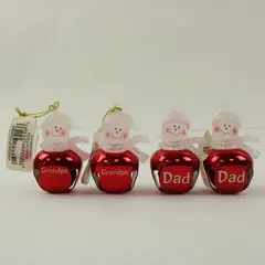 Lot of 4 Roman Jingle Buddies Snowman Ornaments 2 Dad 2 Grandpa
