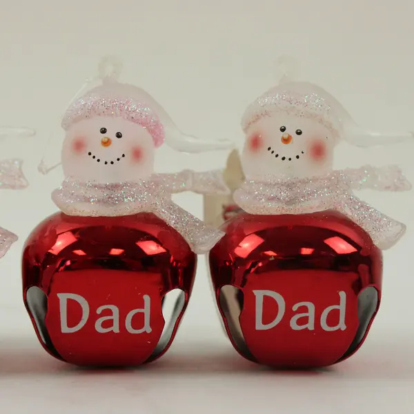 Lot of 4 Roman Jingle Buddies Snowman Ornaments 2 Dad 2 Grandpa
