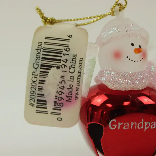 Lot of 4 Roman Jingle Buddies Snowman Ornaments 2 Dad 2 Grandpa