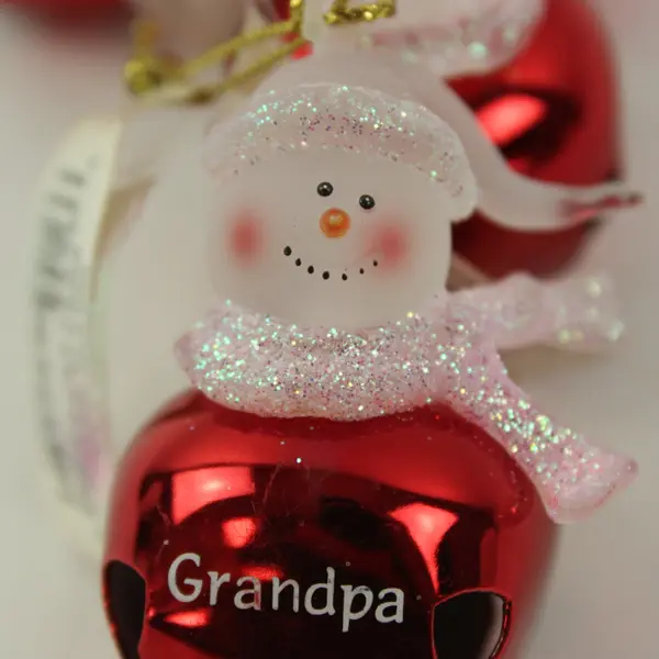 Lot of 4 Roman Jingle Buddies Snowman Ornaments 2 Dad 2 Grandpa