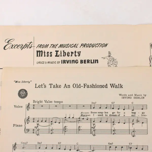 Miss Liberty Sheet Music Irving Berlin Musical Comedy Vintage