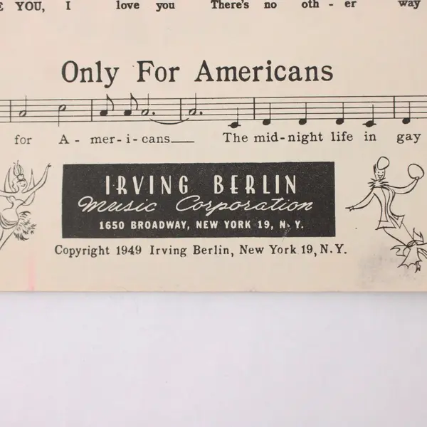 Miss Liberty Sheet Music Irving Berlin Musical Comedy Vintage