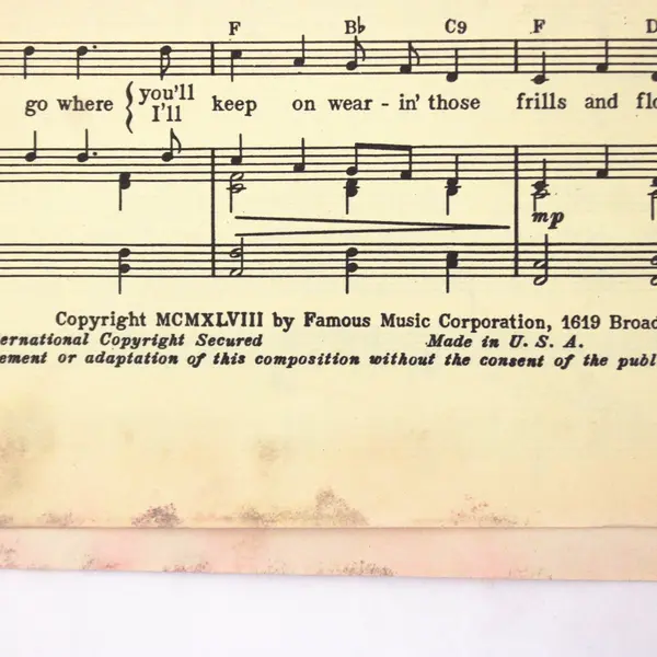 Buttons and Bows Sheet Music Bob Hope Jane Russell The Paleface