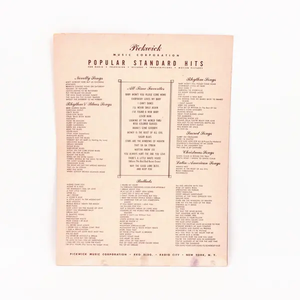 Beautiful Brown Eyes Piano Vocal Sheet Music Pickwick Music Corporation