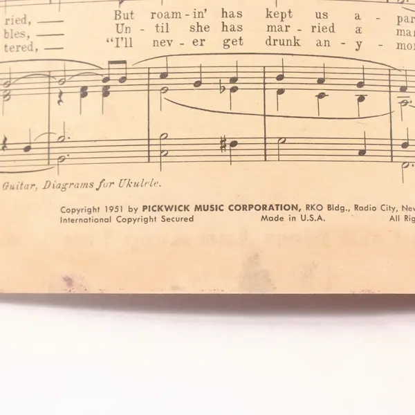 Beautiful Brown Eyes Piano Vocal Sheet Music Pickwick Music Corporation