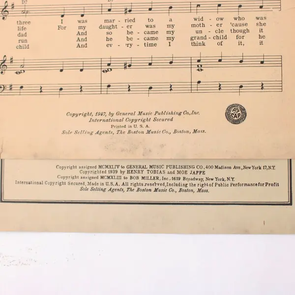 1947 I'm My Own Grandpaw Sheet Music Dwight Latham Moe Jaffe Vintage