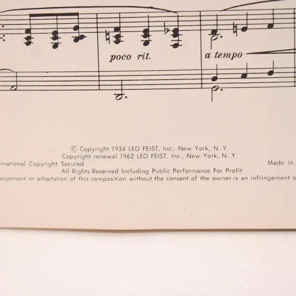 My Dear Vintage Sheet Music Leo Feist Inc. 85 Cent Edition