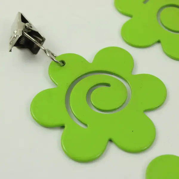 Lot of 4 Lime Green Daisy Flower Shape Tablecloth Weights, 1990s