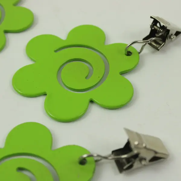 Lot of 4 Lime Green Daisy Flower Shape Tablecloth Weights, 1990s