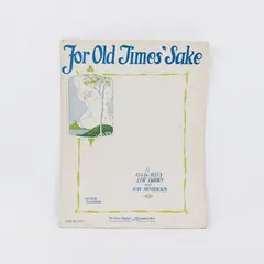 Vintage For Old Times' Sake Sheet Music De Silva Brown-Henderson