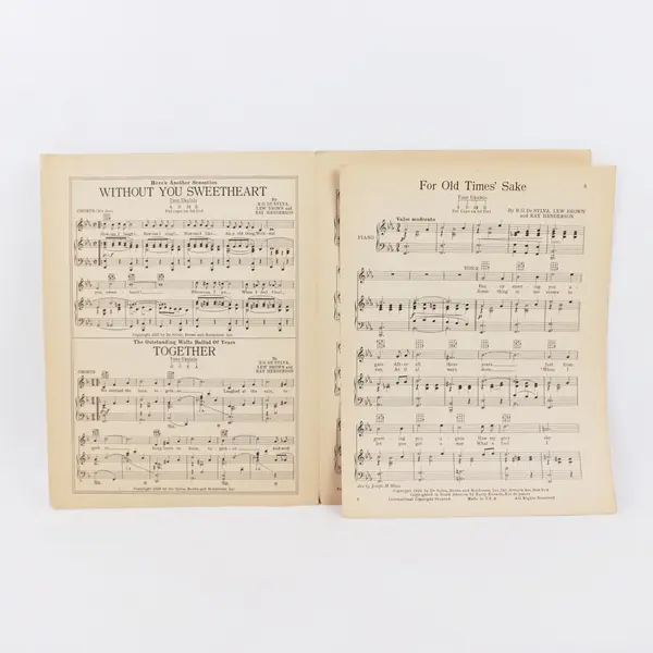 Vintage For Old Times' Sake Sheet Music De Silva Brown-Henderson