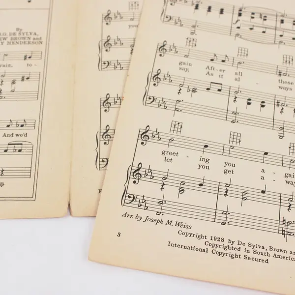 Vintage For Old Times' Sake Sheet Music De Silva Brown-Henderson