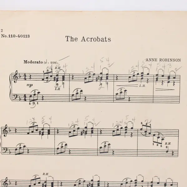 The Acrobats Piano Solo Sheet Music Anne Robinson 110-40113 Presser