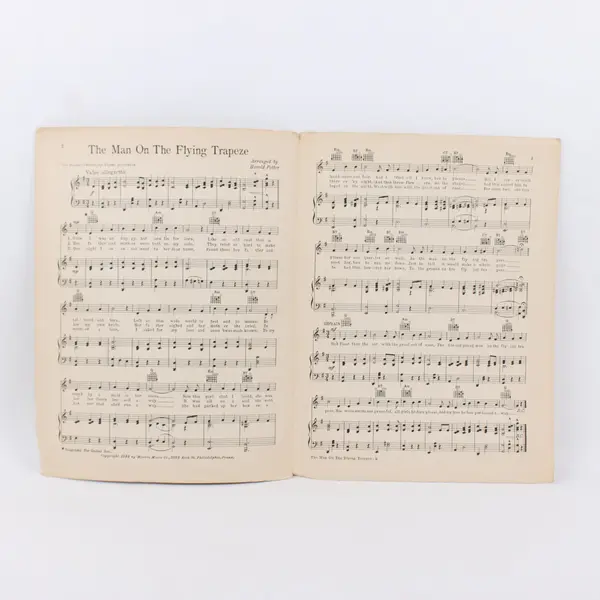 1933 The Man on the Flying Trapeze Sheet Music Guitar Chords