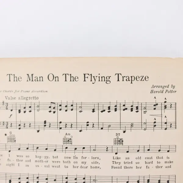 1933 The Man on the Flying Trapeze Sheet Music Guitar Chords