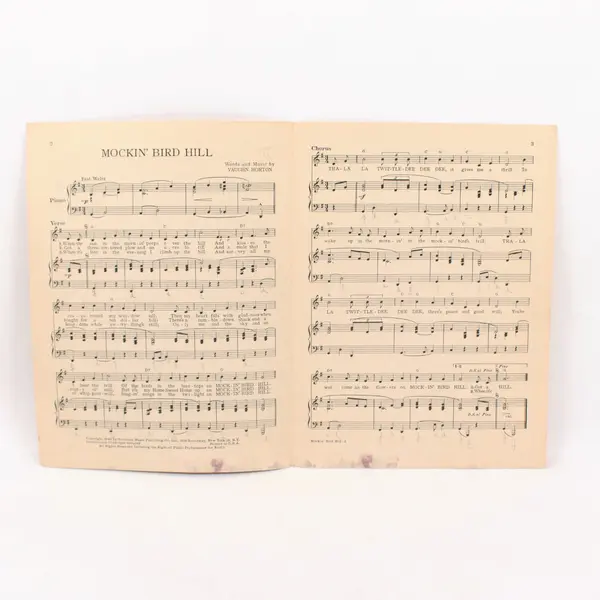 Mockin' Bird Hill Tra-La-La Sheet Music Vaughn Horton Southern Music