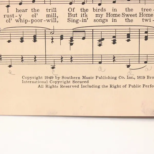 Mockin' Bird Hill Tra-La-La Sheet Music Vaughn Horton Southern Music