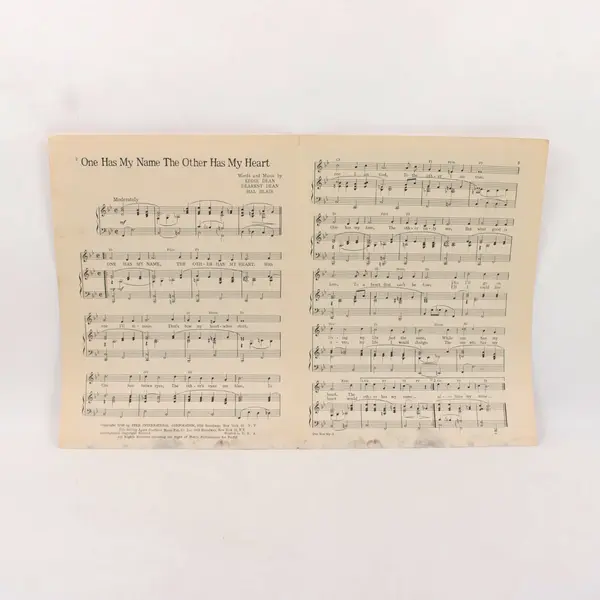 1948 Eddie Dean One Has My Name The Other Has My Heart Country Sheet Music