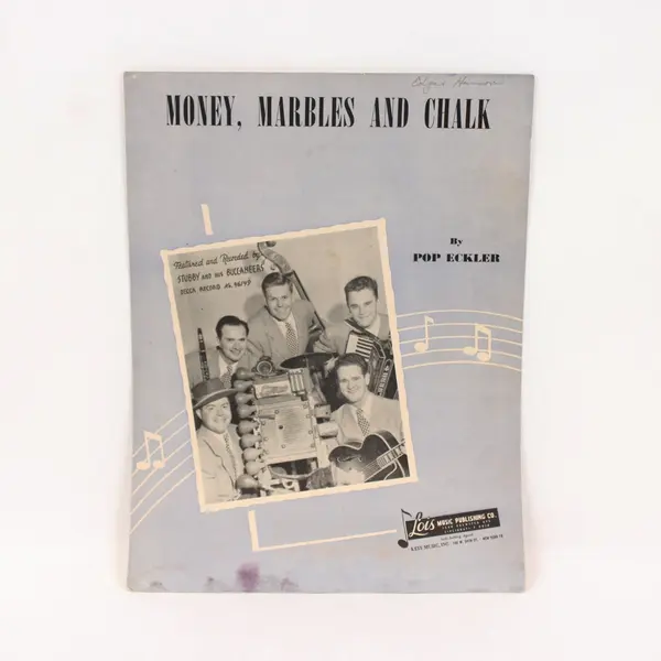 Money, Marbles and Chalk Sheet Music Pop Eckler Stubby Buccaneers