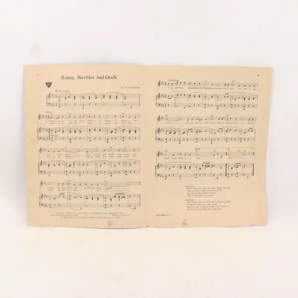 Money, Marbles and Chalk Sheet Music Pop Eckler Stubby Buccaneers