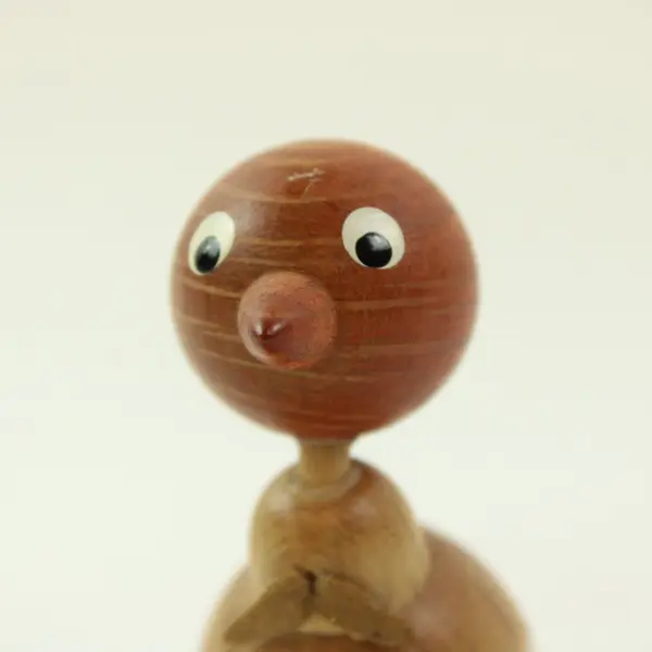 Hans Bolling-Style Carved Wooden Duckling Danish Decor, 2.8"x1.4" 