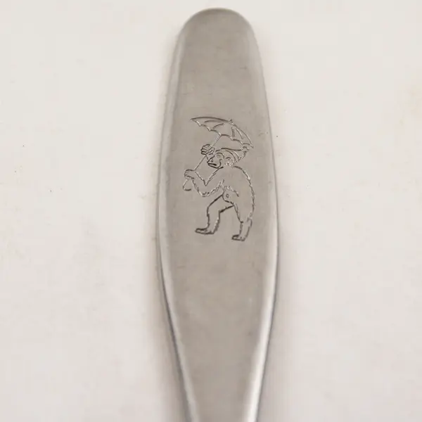 Selandia Denmark 18/8 SS Youth Fork Engraved Monkey 5.5" Long Rare HTF Pattern
