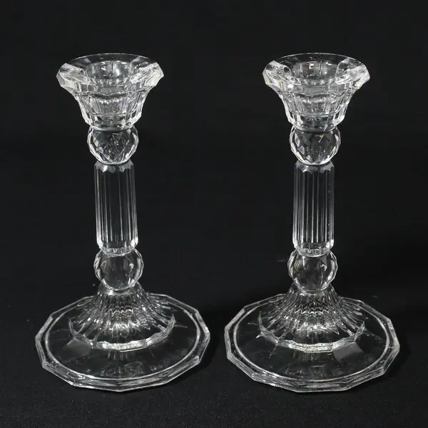2 Fifth Ave 24% Austrian Crystal Taper Candle Holders 5.5 in