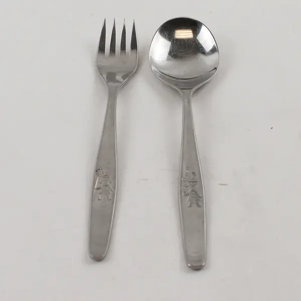 Lot of 2 Vintage Auerhahn Ultrasil SS Children's Flatware Spoon & Fork 6.5" Long