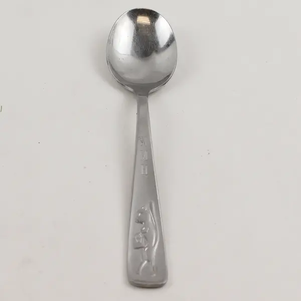 VTG Rare Furst Edelstahl SS Youth Spoon Engraved Squirrel Purse & Initials 6.5"