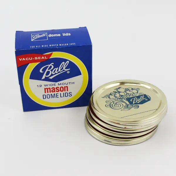 Lot of 46 Ball Wide Mouth Canning Jar Lids With Red Rubber Seals