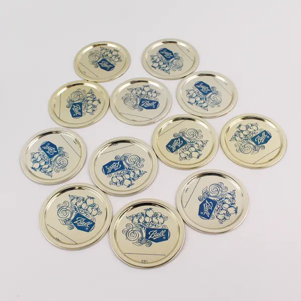Lot of 46 Ball Wide Mouth Canning Jar Lids With Red Rubber Seals