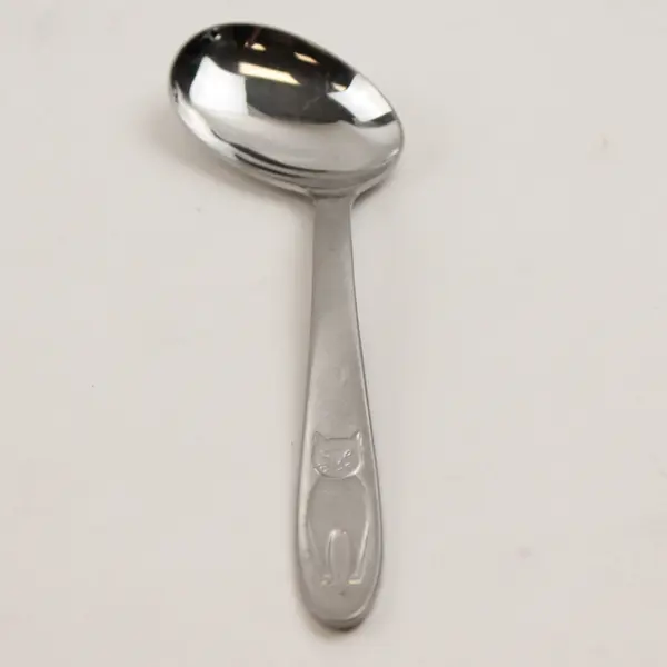 Vintage 18/8 SS Infant Feeding Spoon Solingen Very Rare HTF Item Cat Motif 5.25"