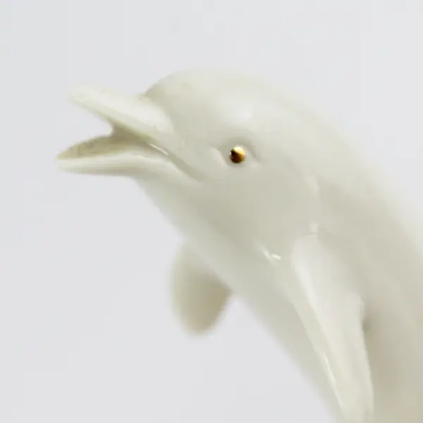 Lenox Sea Prancer Leaping Porcelain Dolphin Figurine w/Gold Accents 4 inch