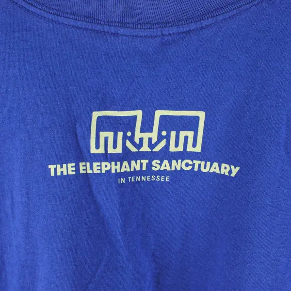 Gildan Blue Elephant Sanctuary Tennessee Graphic T-Shirt Short Sleeve Size 2XL