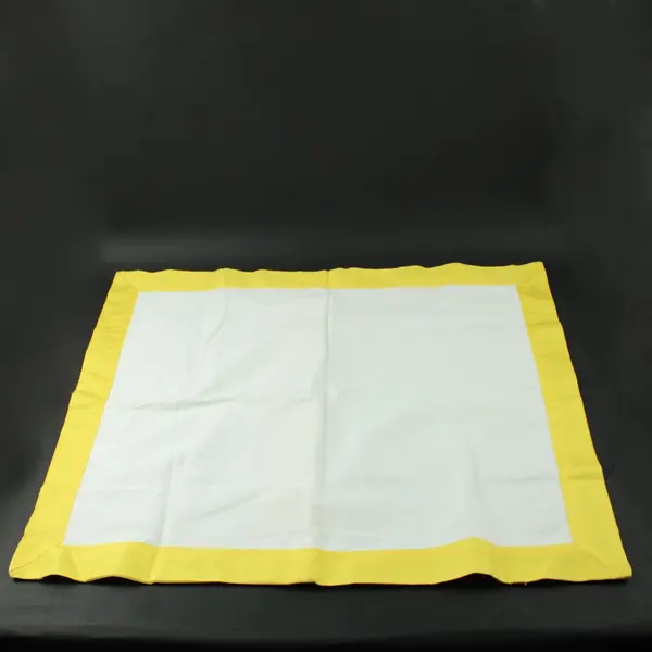 Set of 2 Contemporary Home Cotton Pillow Cases, White/Yellow 